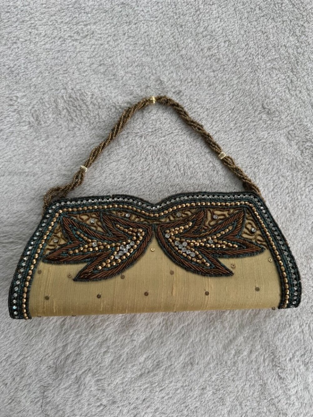 Beaded Rhinestone Mini Handbag - Picture 1 of 12
